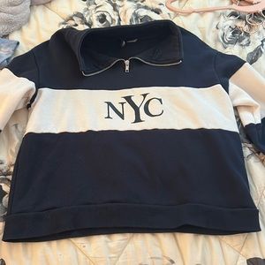 Blue and White H & M NYC Pullover! Good Condition! Size S!!